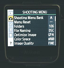 Nikon D200 - Menu Nikon D200 - Menu
