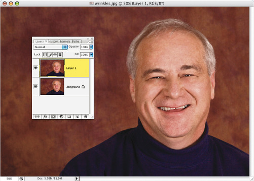 Faces. Retusz zdj�� portretowych - Tuszowanie zmarszczek