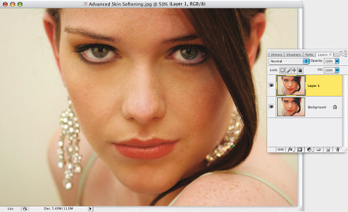 Faces. Retusz zdj�� portretowych - Zaawansowany spos�b wyg�adzania sk�ry