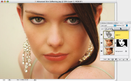 Faces. Retusz zdj�� portretowych - Zaawansowany spos�b wyg�adzania sk�ry