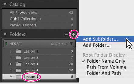 Porz�dkowanie i wybieranie zdj�� w Adobe Lightroom - Porz�dkowanie folder�w