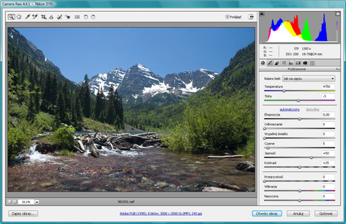 Zakl�cia Photoshopa - wywo�ywanie plik�w RAW - Korekcja balansu bieli