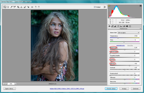 Zakl�cia Photoshopa - wywo�ywanie plik�w RAW - Korekcja ekspozycji
