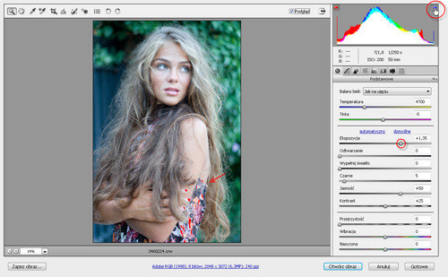 Zakl�cia Photoshopa - wywo�ywanie plik�w RAW - Korekcja ekspozycji
