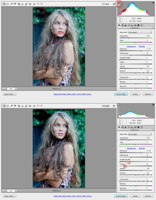 Zakl�cia Photoshopa - wywo�ywanie plik�w RAW - Korekcja ekspozycji