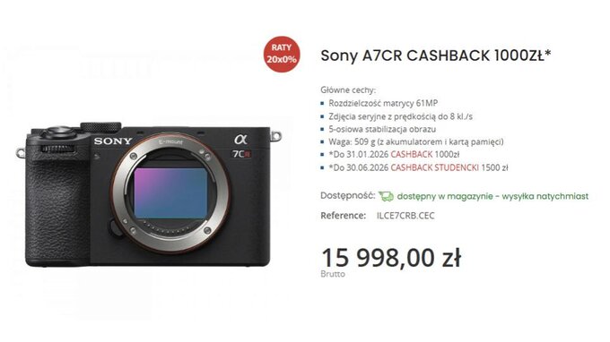 Ostatnie dni Sony Cashback w e-oko.pl